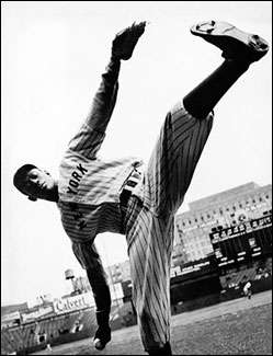 Satchel Paige pitches the first no-hitter in Greenlee Field as the