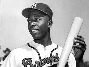 Hank Aaron's motto on the cap and the jersey. The attention to